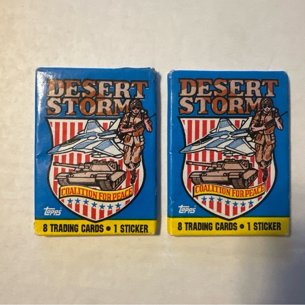 1991 Topps Desert Storm Trading Cards Sticker Coalition For Peace Sealed 2 Packs
